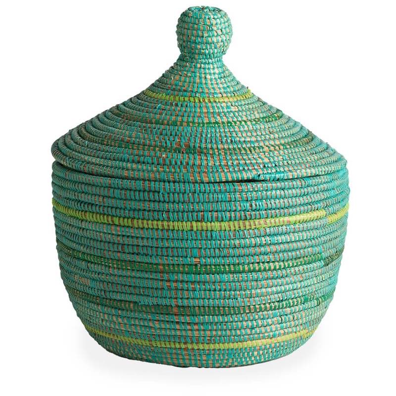 Handwoven Senegal Warming Basket - Seagrass Stripe